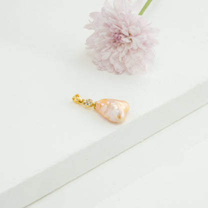 Graceful Pink Baroque Freshwater Pearl Locket