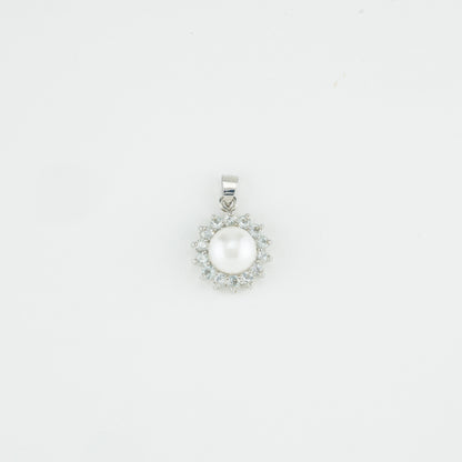 Sparking White Stone Freshwater Pearl Locket