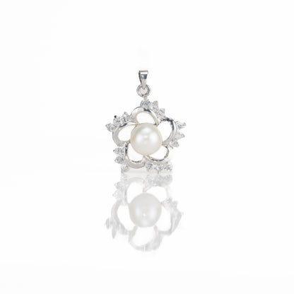 Sparking White Stone Freshwater Pearl Locket