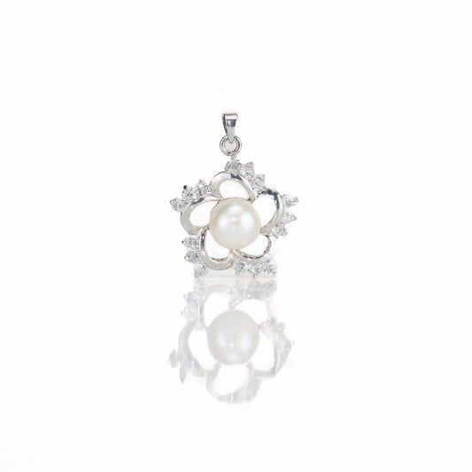 Sparking White Stone Freshwater Pearl Locket