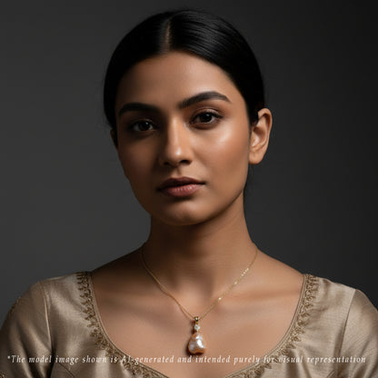 Graceful Pink Baroque Freshwater Pearl Locket