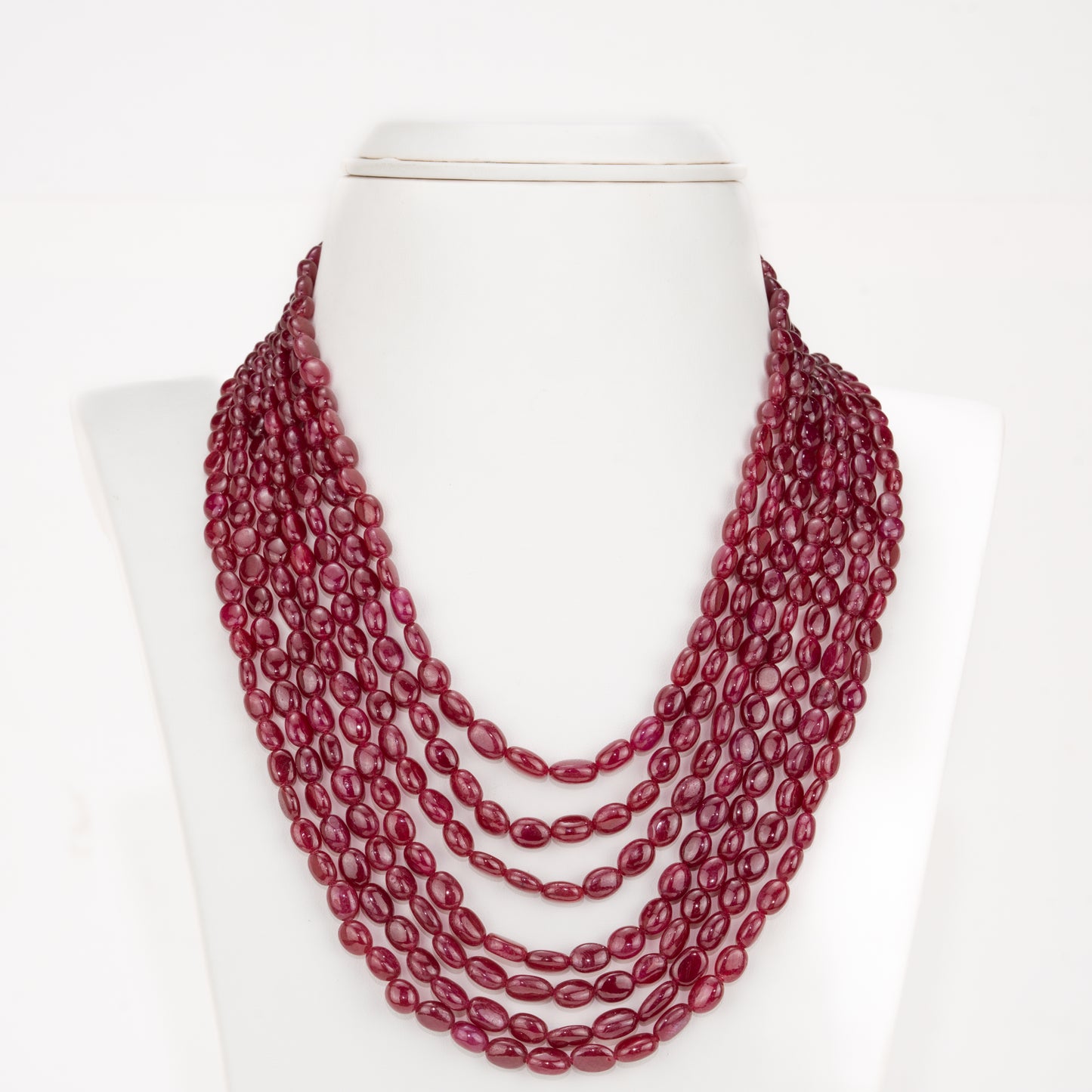 Oval Natural Ruby Necklace