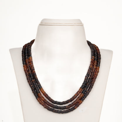 Rich Brown Natural Shaded Gomed Beads Necklace