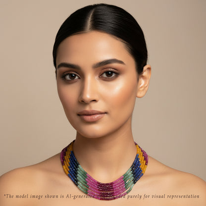 Natural Multicolor Rainbow Beads Necklace