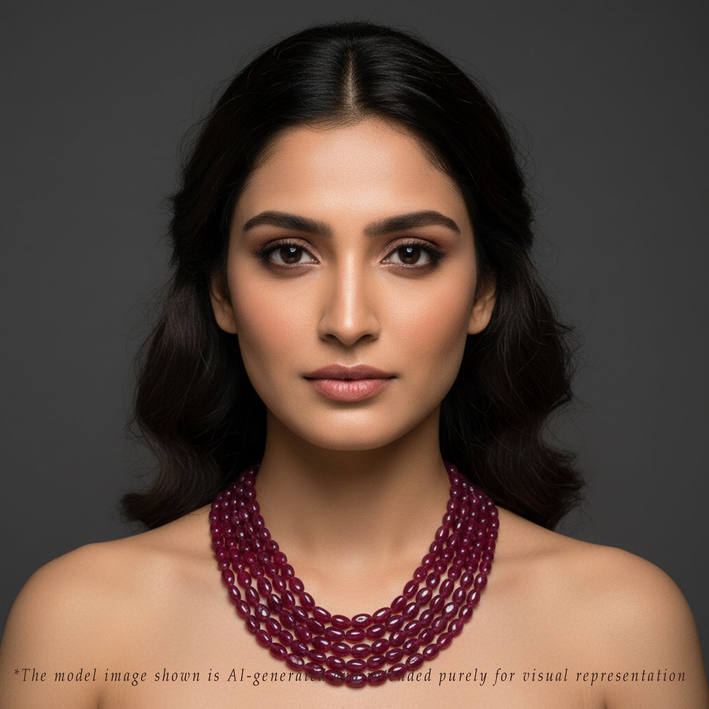 Oval Natural Ruby Necklace