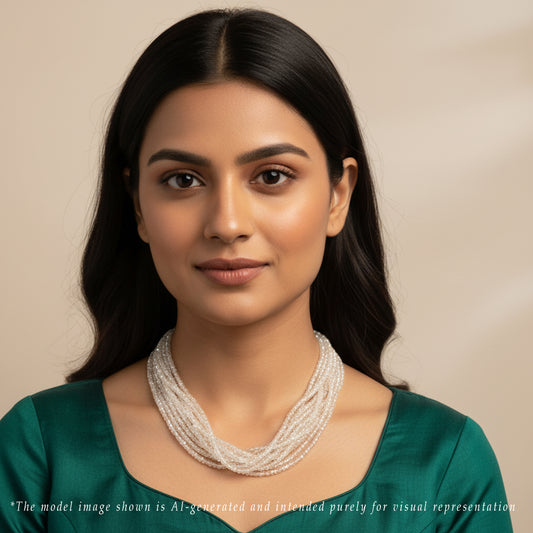 Classic White Semi Precious Beads Necklace