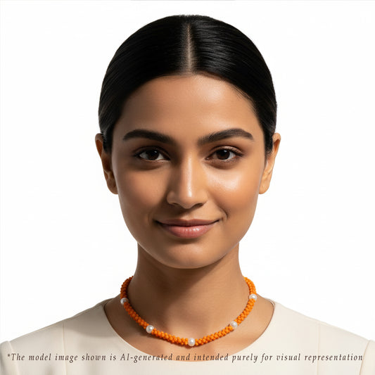 Orange Multoclor Beads Necklace