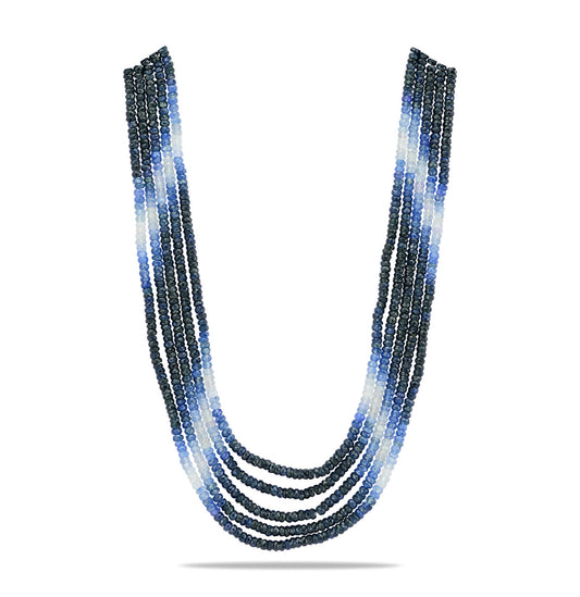 Natural Blue Sapphire Shaded Mala