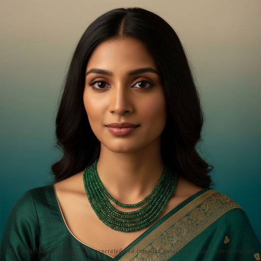 Natural Emerald Mala