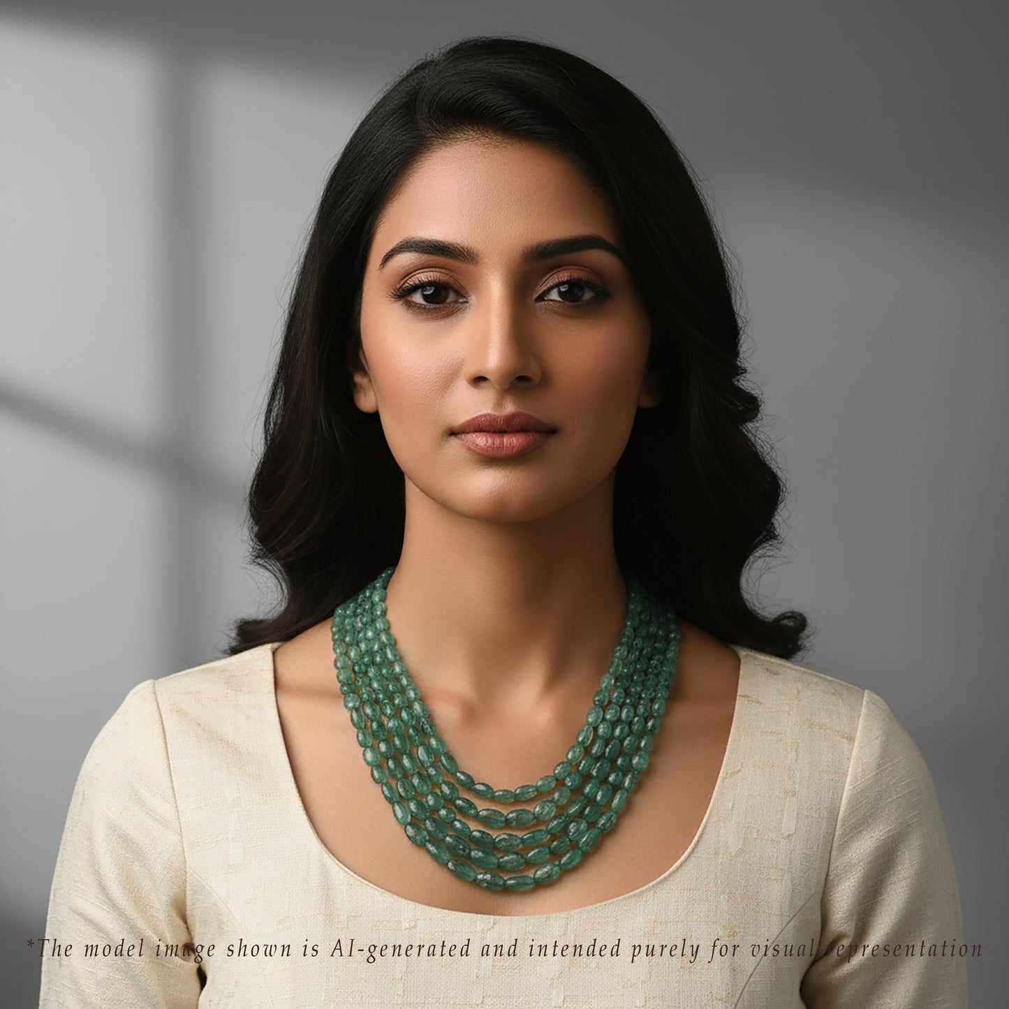Natural Emerald Beads Necklace