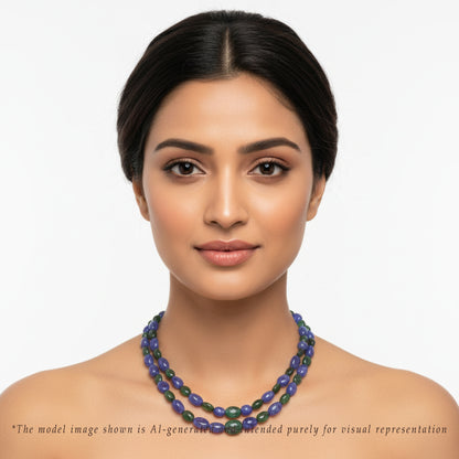 Natural Emerald Tanzanite Beads Necklace