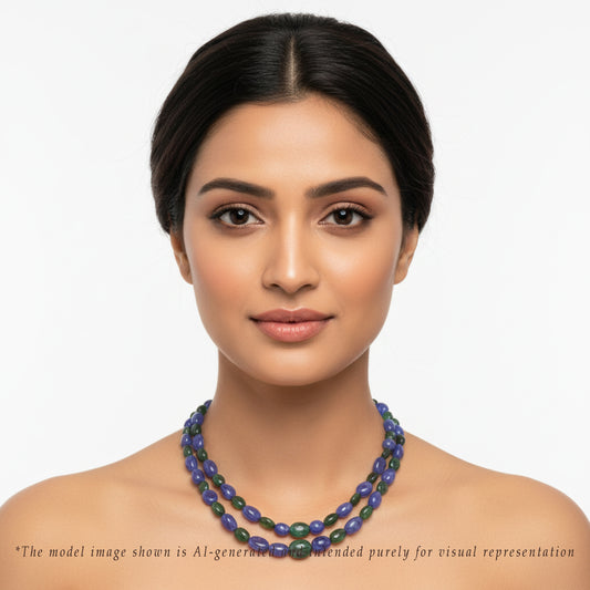 Natural Emerald Tanzanite Beads Necklace