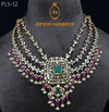 Majestic Three Layered Polki, Ruby and Pearl Necklace