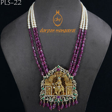 Jai Shree Krishna Ruby, Emerald and Gold Polki Necklace