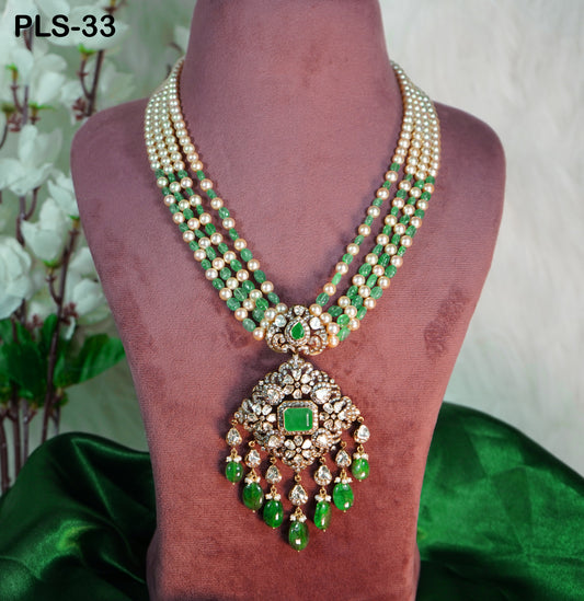 Dazzling Polki, Emerald, Pearl and Ruby Necklace