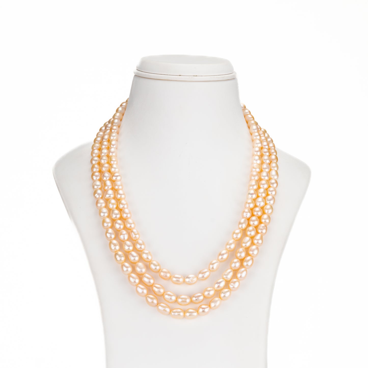 8.0-9.0mm Pink Drop Freshwater Pearl Necklace Set - A Quality