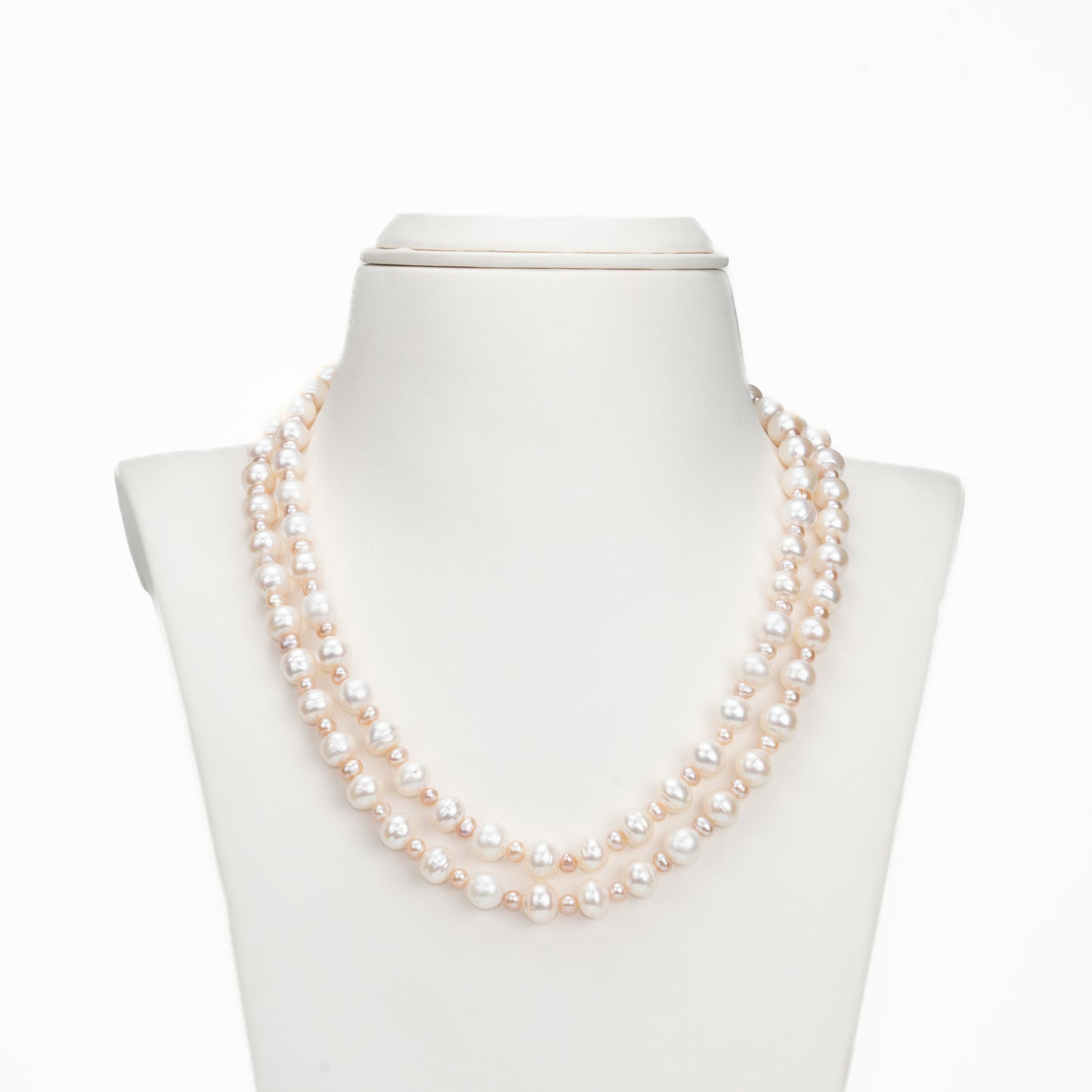 7.0-8.0mm Multicolor Near Round Freshwater Pearl Necklace Set - A Quality