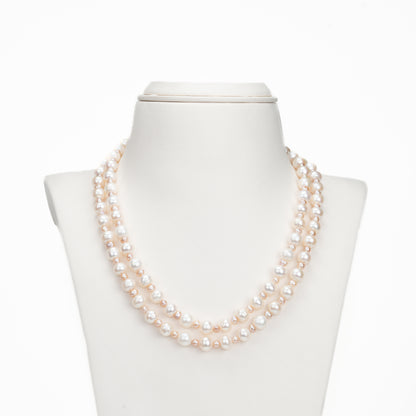 7.0-8.0mm Multicolor Near Round Freshwater Pearl Necklace Set - A Quality