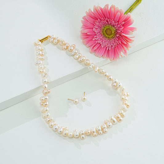 6.0-7.0mm Twins Mix Multicolor Freshwater Pearl Necklace Set - A Quality