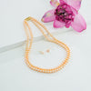 6.0-7.0mm Pink Near Round Freshwater Pearl Necklace Set - AA Quality