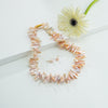4.0-5.0mm Pink Baroque Fancy Freshwater Pearl Necklace Set - AA Quality