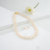 6.0-7.0mm White Button Fancy Freshwater Pearl Necklace Set- A Quality