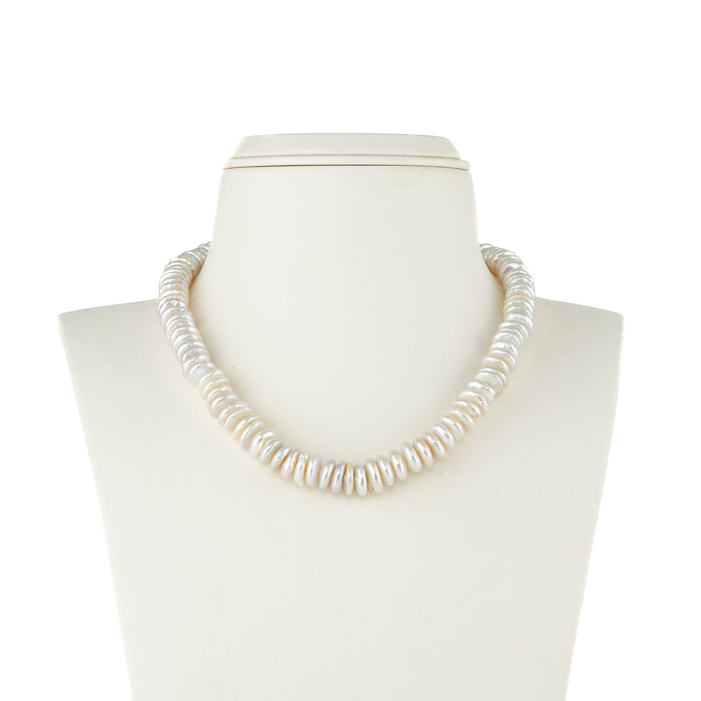 4.0-5.0mm White Coin Fancy Freshwater Pearl Necklace Set - A Quality