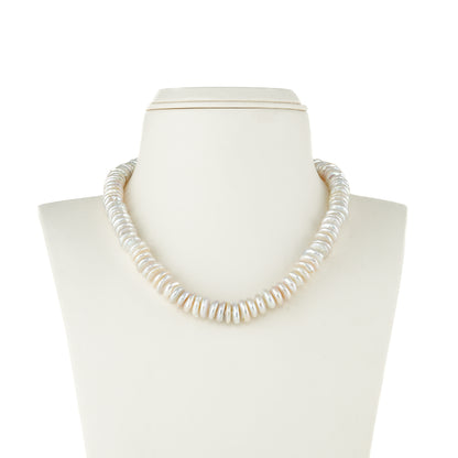 4.0-5.0mm White Coin Fancy Freshwater Pearl Necklace Set - A Quality