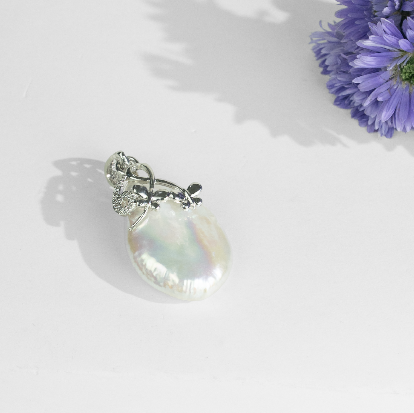 White Baroque Freshwater Pearl Locket