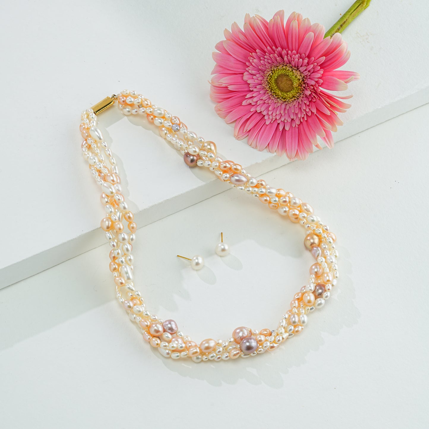 9.0-10.0mm Multicolor Mix Fancy Freshwater Pearl Necklace Set - AA Quality