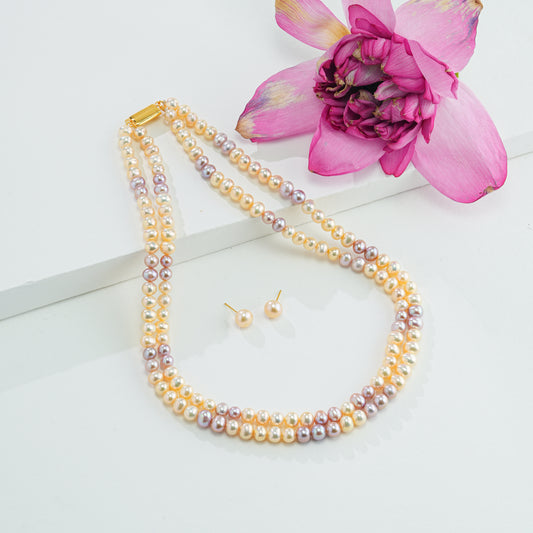 6.0-7.0mm Multicolor Near Round Freshwater Pearl Set - AA Quality