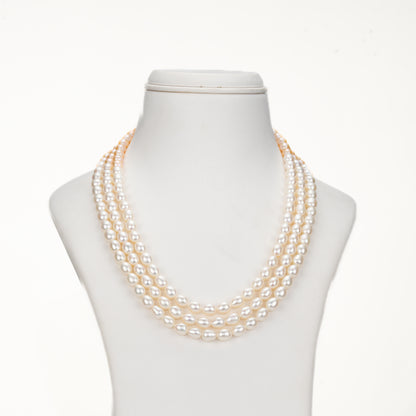 7.0-8.0mm Multicolor Drop Freshwater Pearl Necklace Set - A Quality