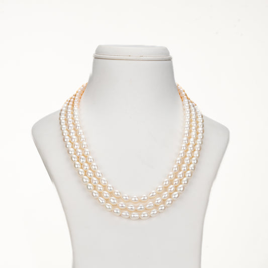 7.0-8.0mm Multicolor Drop Freshwater Pearl Necklace Set - A Quality