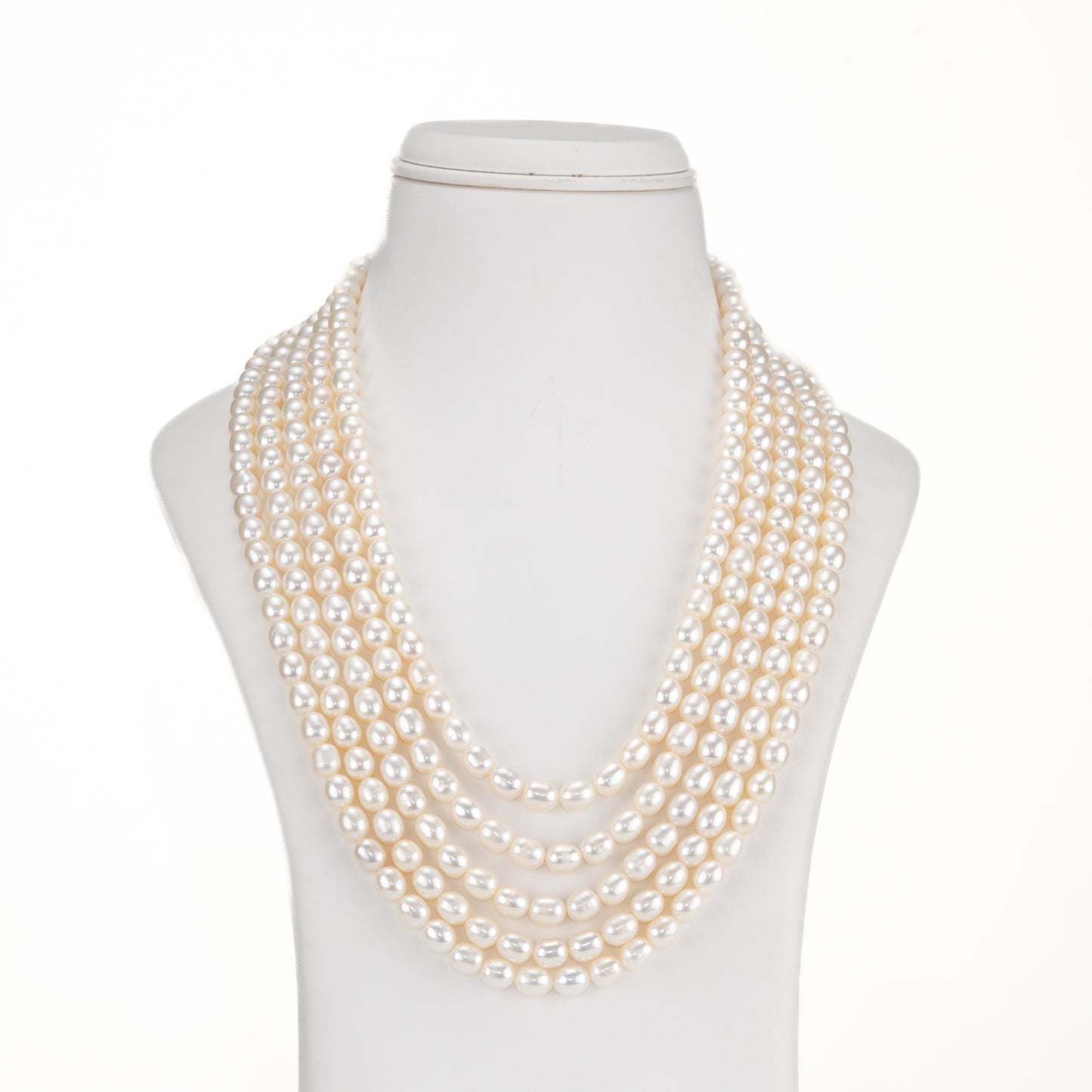 7.0-8.0mm White Drop Freshwater Pearl Necklace Set - A Quality