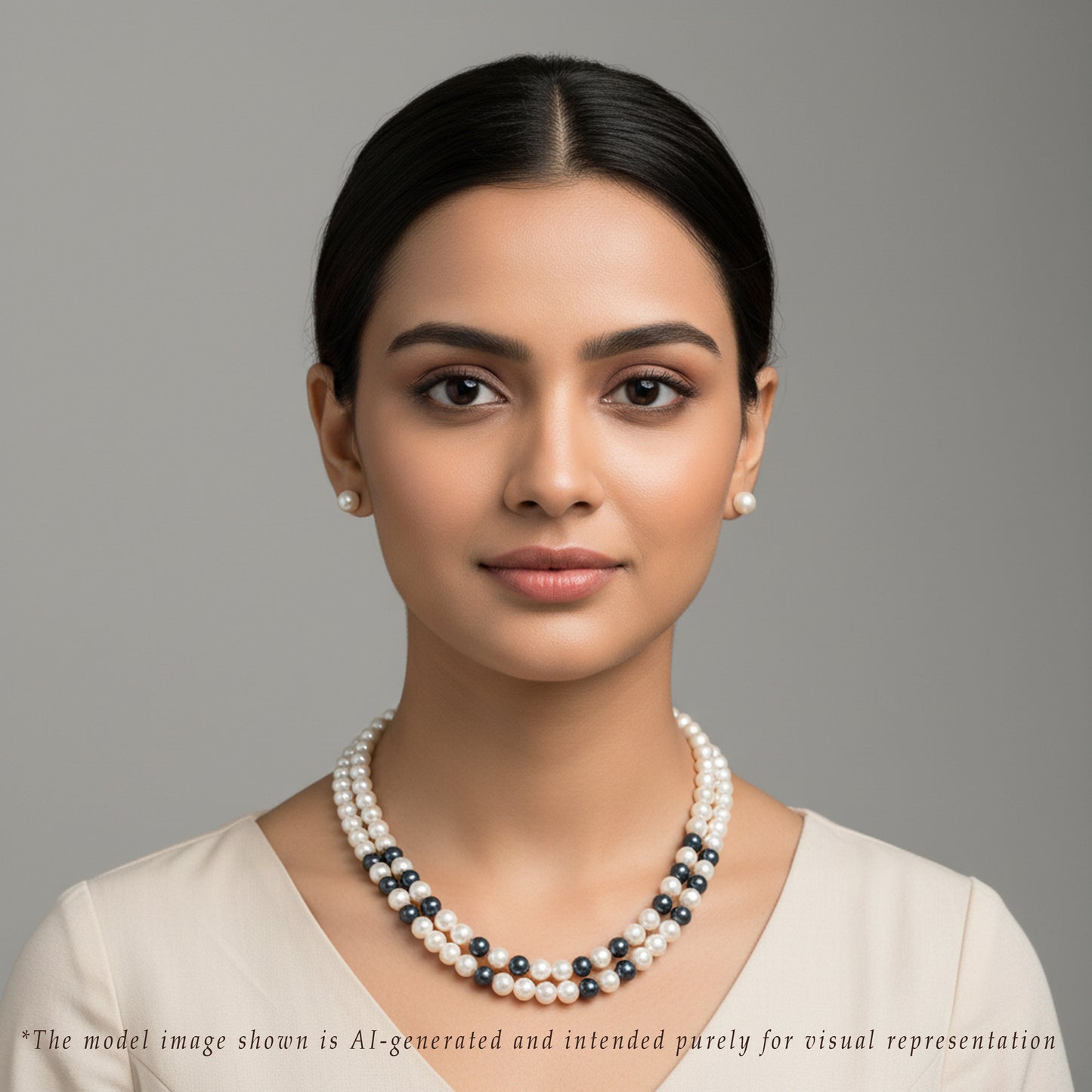 Grading Multicolor Near Round Freshwater Pearl Necklace Set - A Quality