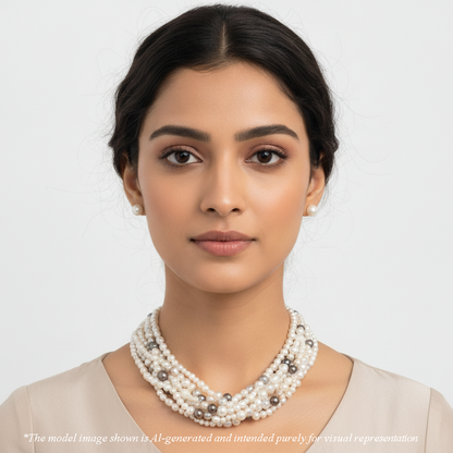 Multicolor Mix Freshwater Pearl Necklace Set - A Quality