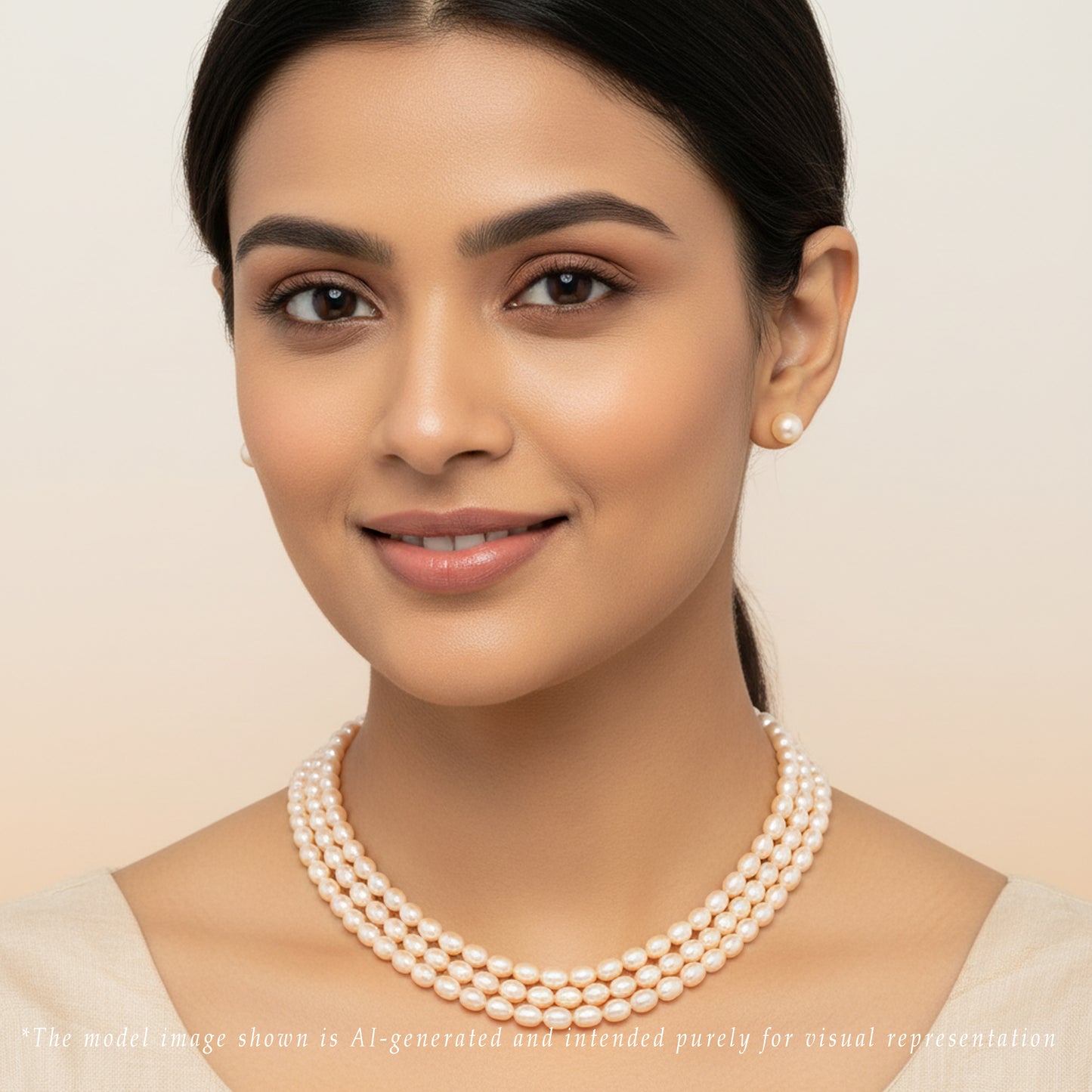 7.0-8.0mm Pink Drop Freshwater Pearl Necklace Set - A Quality