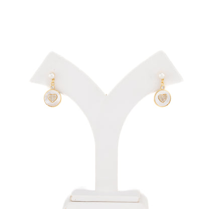 Trendy White Freshwater Hanging Freshwater Pearl Studs Earrings