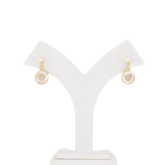 Trendy White Freshwater Hanging Freshwater Pearl Studs Earrings