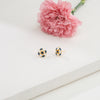 Swan Blue Stone Freshwater Pearl Stud Earrings