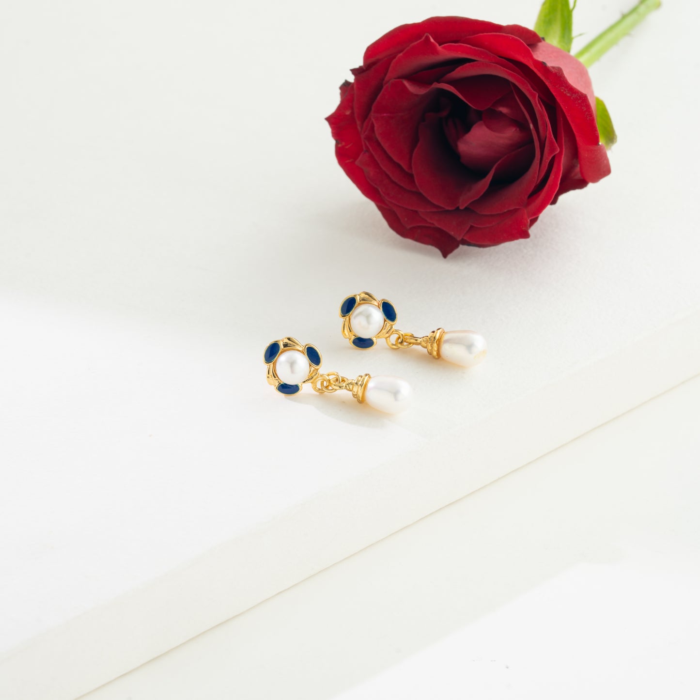 Floral Mix Freshwater Hanging Pearl Earring