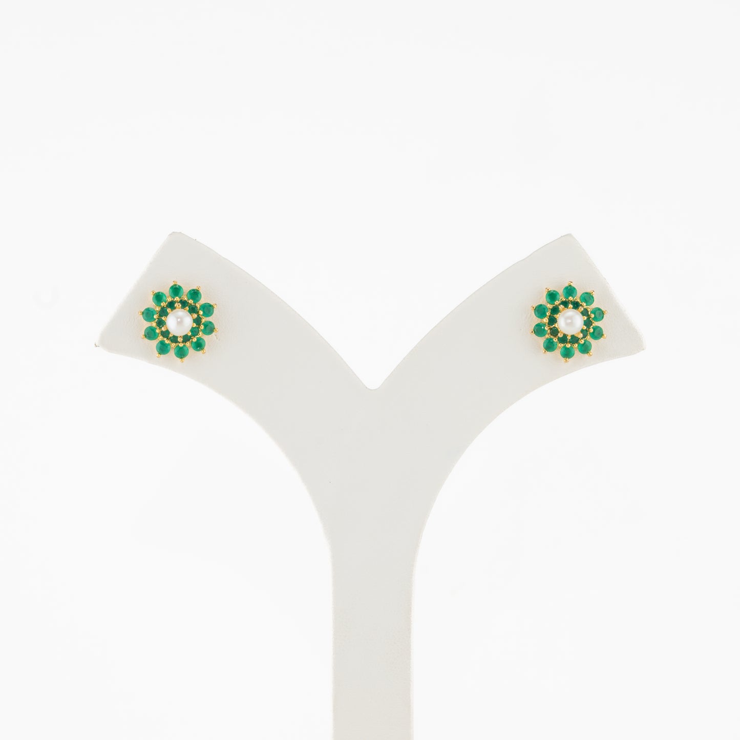 Luminescent Green Stone Freshwater Pearl Tops