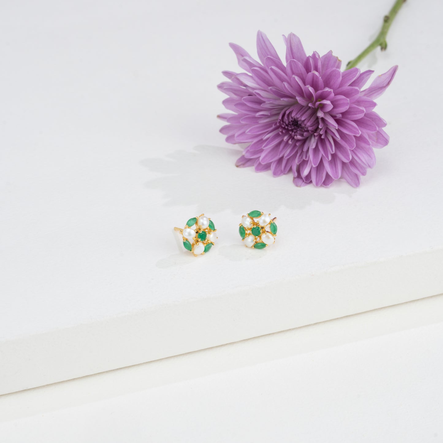 Luminescent Green Stone Freshwater Pearl Tops