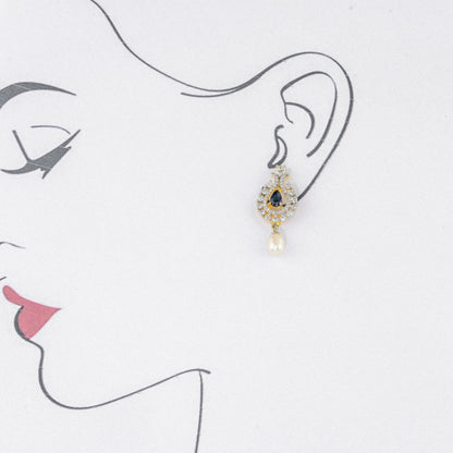 Gifted Red Stone Freshwater Pearl Stud Earrings