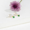 Opaque Red Stone Button White Freshwater Pearl Stud Earrings