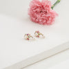 Classy Red Green Stone Drop Freshwater Pearl Earrings