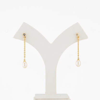 Lovely Pink Drop Freshwater Pearl Hangings Earrings