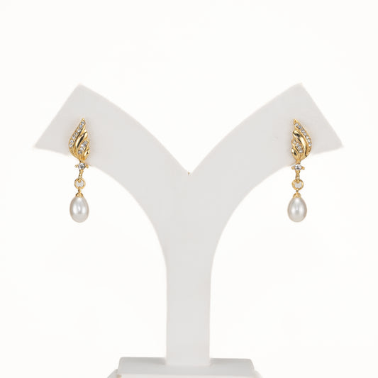 Irregular White Freshwater Pearl Stud Earrings