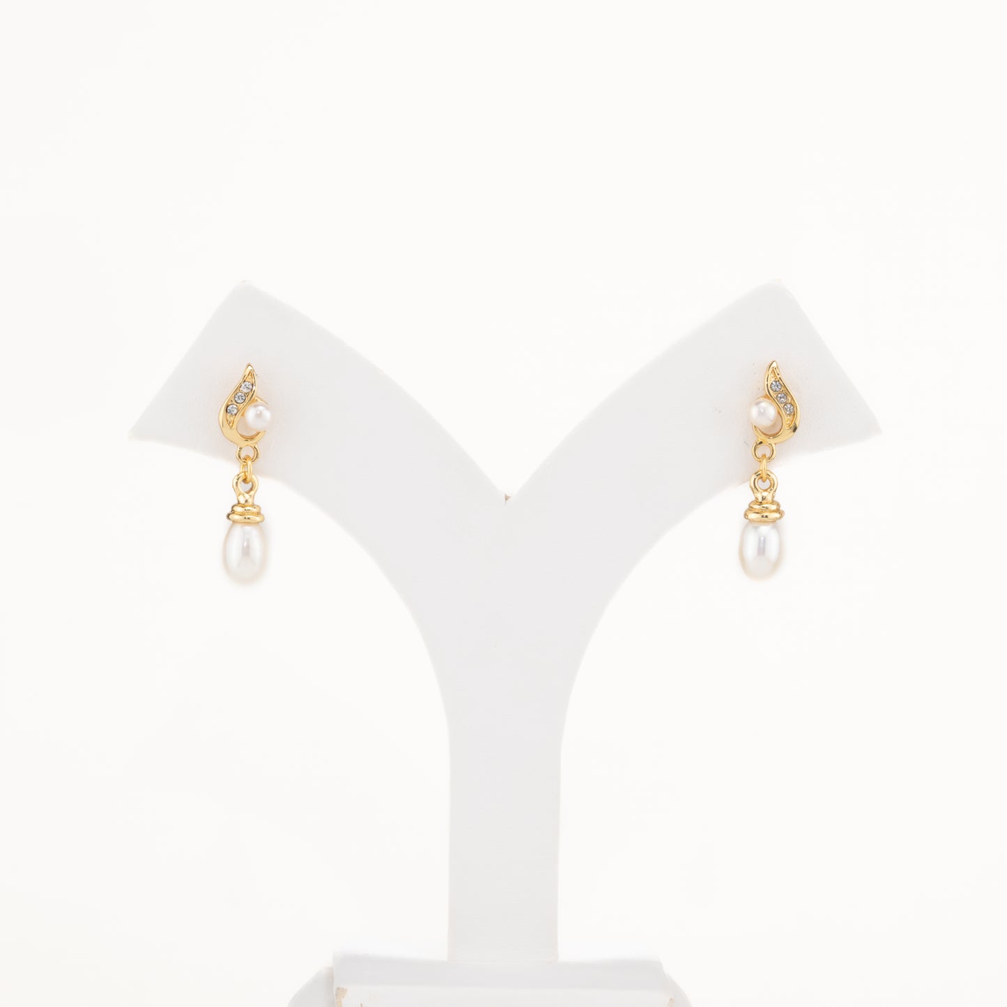 Sparkling White Mix Freshwater Pearl Hanging Studs Earrings