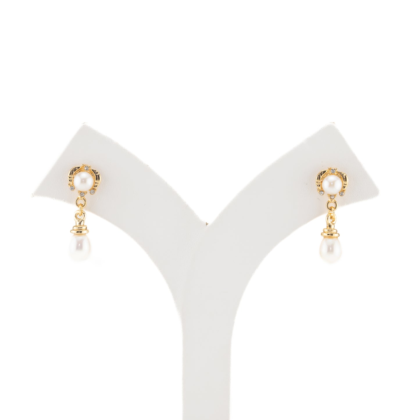 Exquisite White Drop Freshwater Pearl Stud Earrings